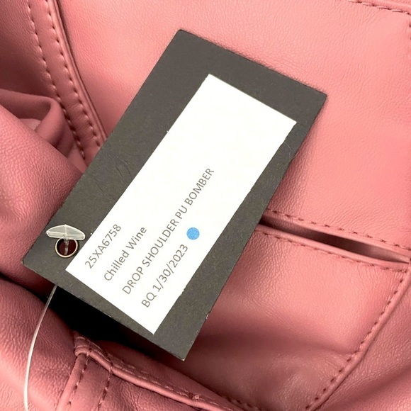 Blanknyc faux leather bomber jacket in chilled wine NWT - Picture 3 of 4